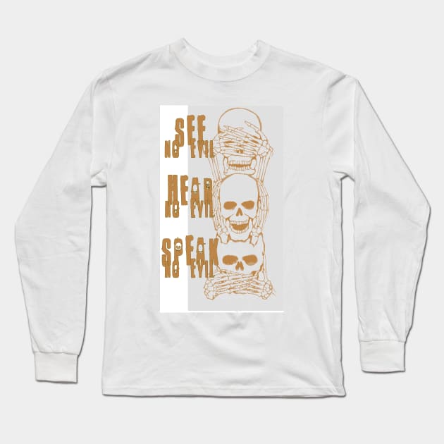three wise skulls Long Sleeve T-Shirt by MGphotoart